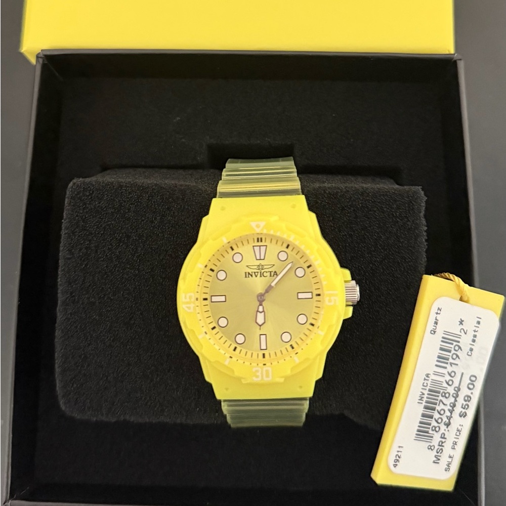 Invicta Bright Yellow Sport Watch with Matching Strap